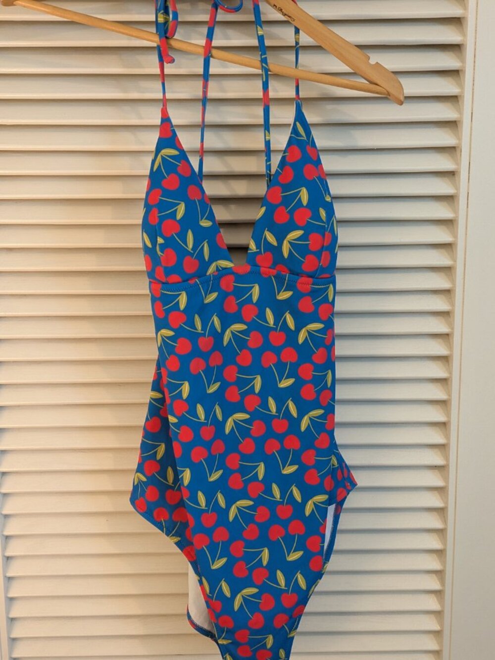 Boden 12 Long Torso Symi String Swimsuit in cherry pattern